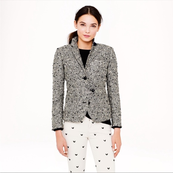 J Crew Collection Metallic Tweed Jacket - Picture 1 of 8